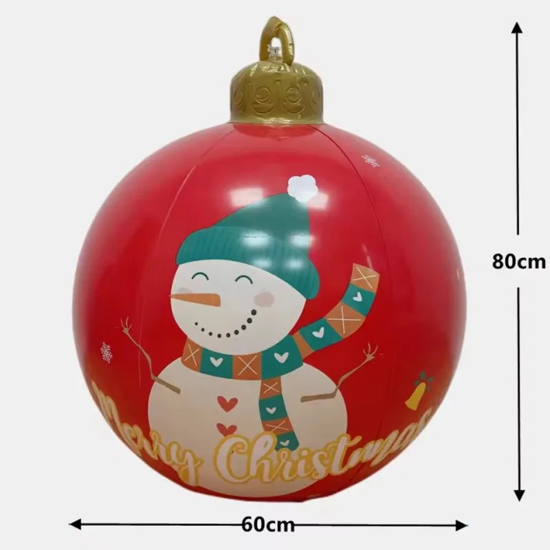 32 Inch Giant PVC Inflatable Christmas Ball Ornaments Outdoor Large Xmas Blow Ball Decorations for Christmas Party Ornaments