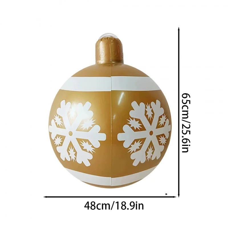32 Inch Giant PVC Inflatable Christmas Ball Ornaments Outdoor Large Xmas Blow Ball Decorations for Christmas Party Ornaments