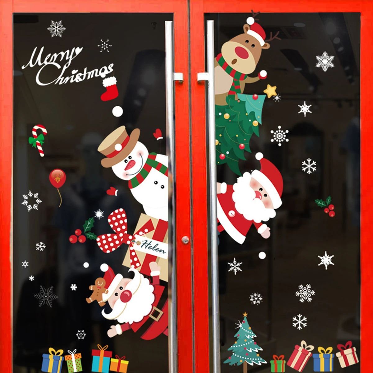 Christmas Window Stickers Christmas Wall Sticker Kids Room Wall Decals Merry Christmas Decorations For Home New Year Stickers